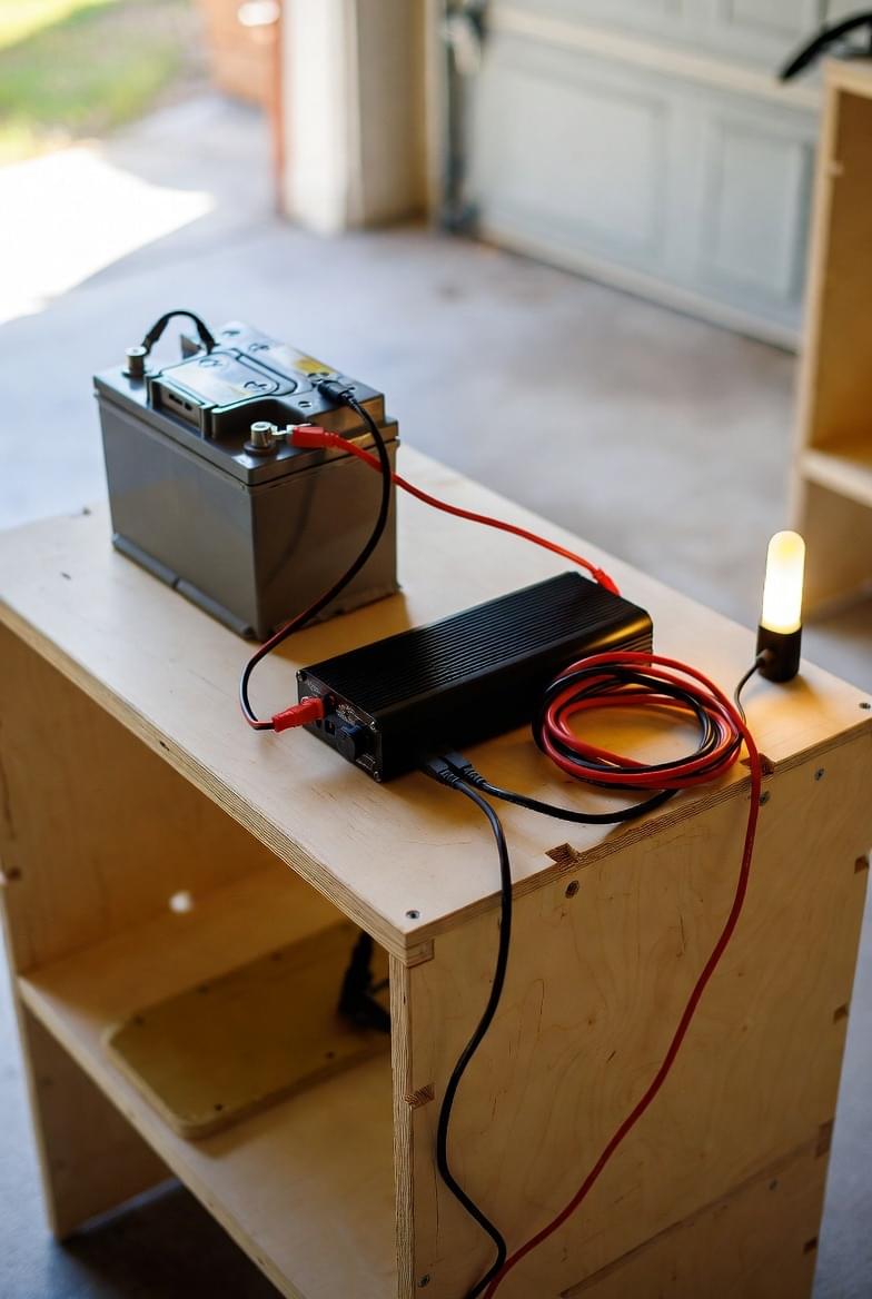 Close‑up of electrical tools and wiring on a workbench.